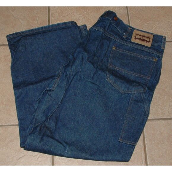 BIG SMITH Big Mens Sz 50X32 Casual Wear Carpenter Stonewashed Denim Blue Jeans - Picture 3 of 4